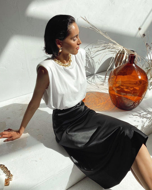High-Waist A-Line Skirt